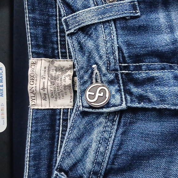 Dylan George Lucy Low Rise Skinny Distressed Blue Jeans Size 26 - Picture 3 of 6